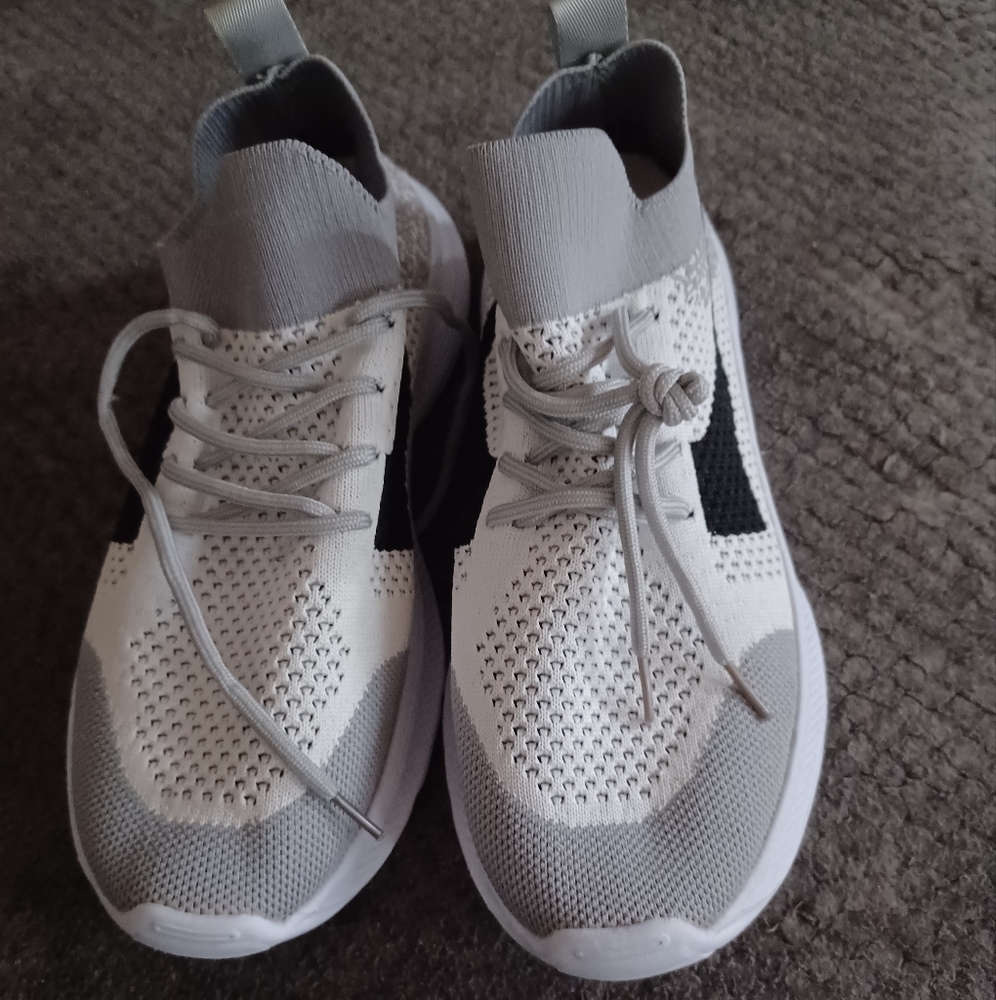 Gray and White Sneakers